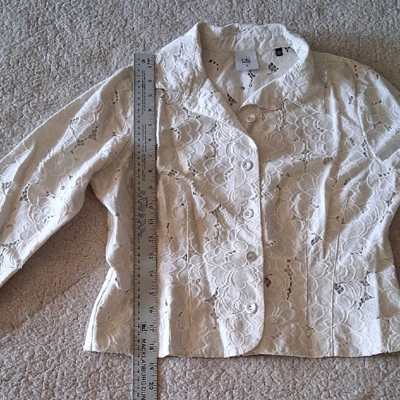 CAbi White Floral Lace Button Down Shirt - Picture 6 of 7